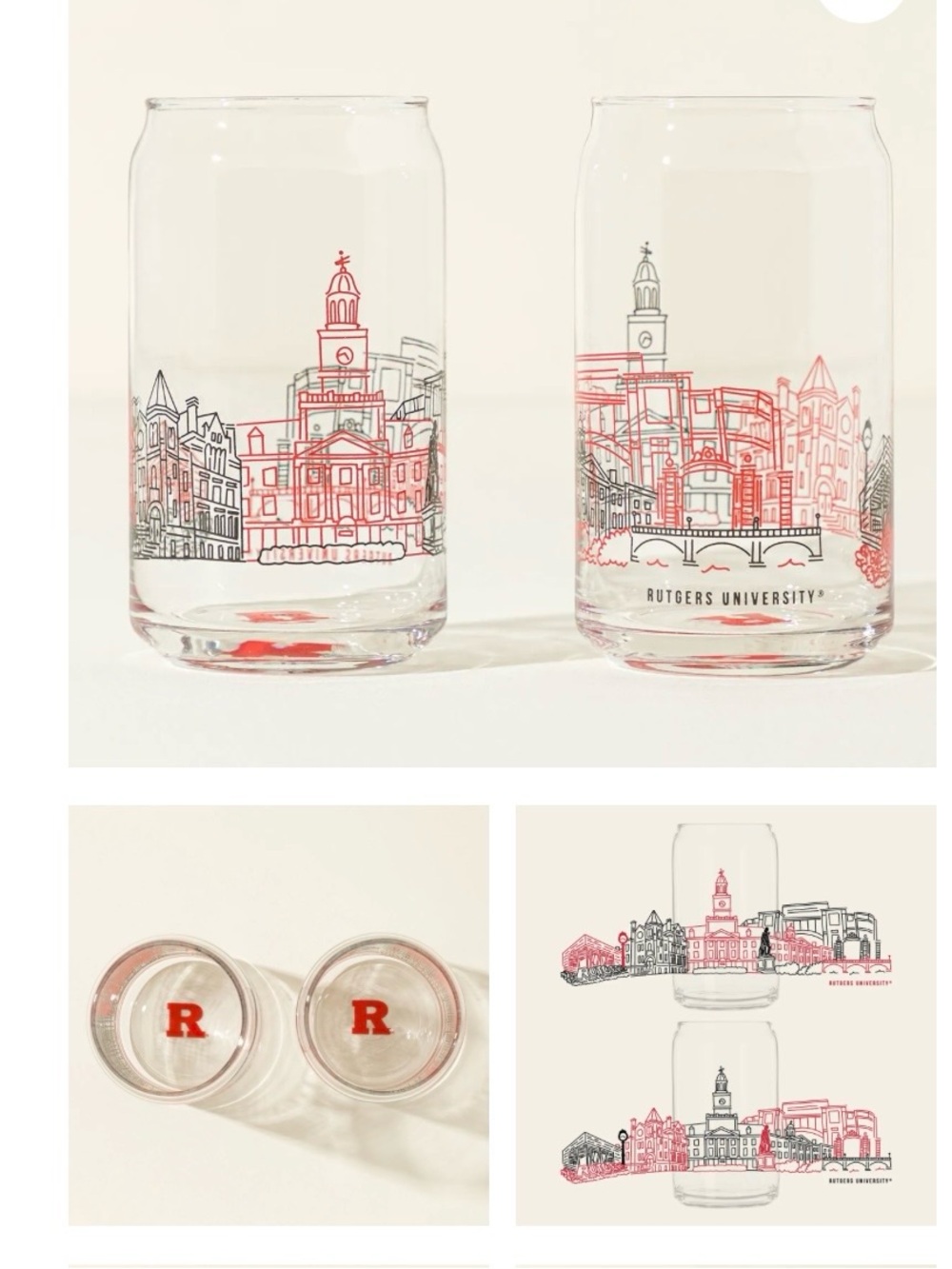 NIB Uncommon Goods Rutgers University glasses set of 2